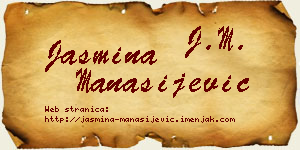 Jasmina Manasijević vizit kartica